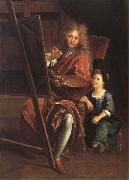 Antoine Coypel Portrait of the Artist with his Son,Charles-Antoine oil on canvas